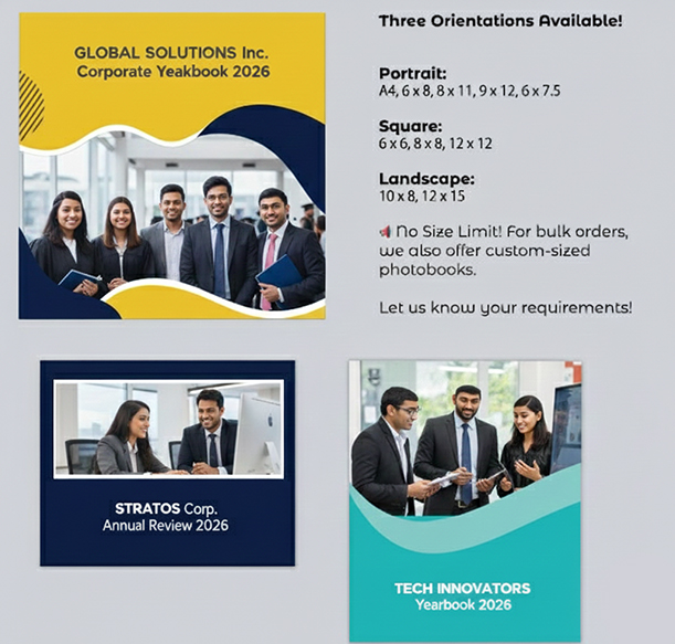 Size of online yearbooks printing