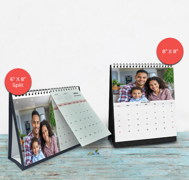 High-quality table top calendar 2025–2026 printed on premium paper – India personalised gift