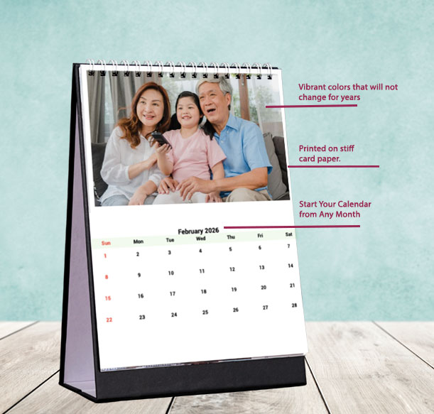 Desk calendar Singapore 2025 with birthday highlights, for families and corporate Christmas gifts