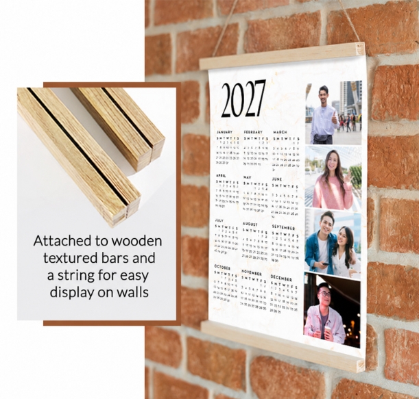  Wall hanging calendars with wooden