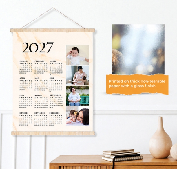 Baby shower pictures wall hanging calendars