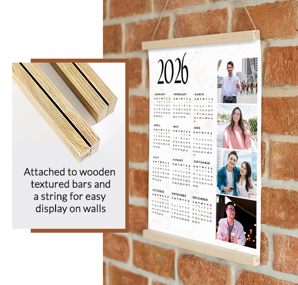  Wall hanging calendars with wooden