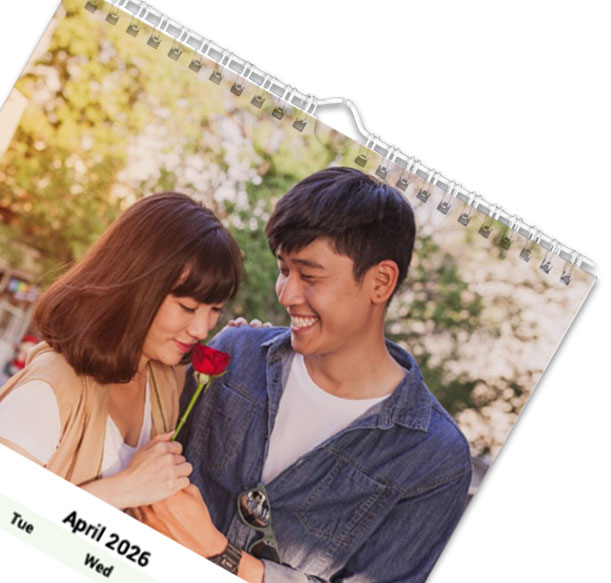 Custom wall calendar Singapore A3 landscape with baby photo, perfect hanging wall calendar 2025 gift for Jurong families