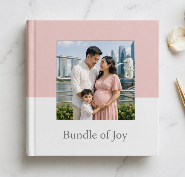 Luxury wedding photo album with elegant cover design
