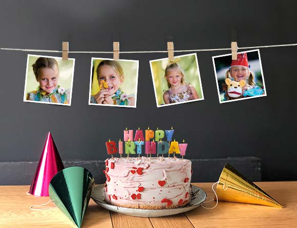 Elegant square prints photo arrangement