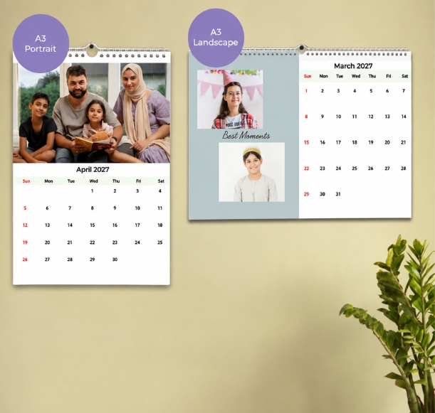 Custom wall calendar 2024 for Family in Dubai