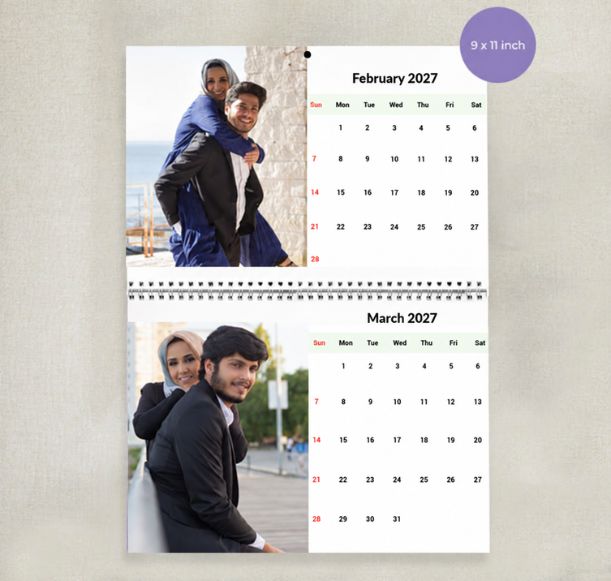 Couple vocation memories wall hanging calendar 2024 Dubai