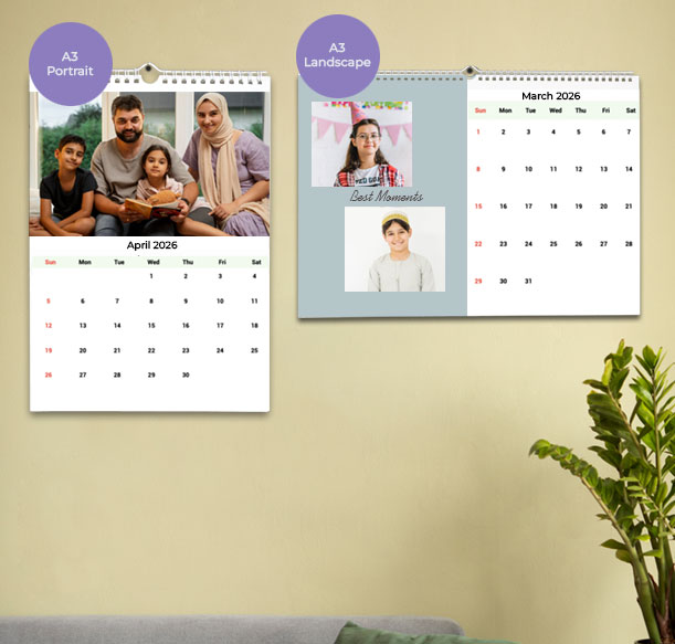  Custom wall calendar 2024 for Family in Dubai