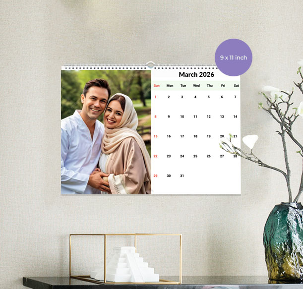 Couple vocation memories wall hanging calendar 2024 Dubai